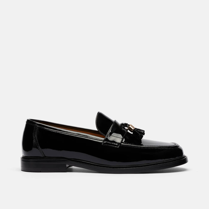 Denzel Black Patent Leather Tassel Loafers