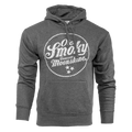 DISTRESSED LOGO PULLOVER HOODIE - HEATHER CHARCOAL