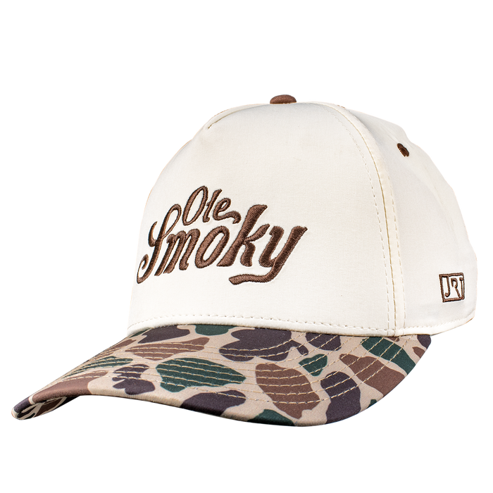 DUCK CAMO SCRIPT SNAPBACK HAT