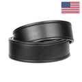 Kore Essentials Black Leather 2.25" Duty Belt Strap on a White Background