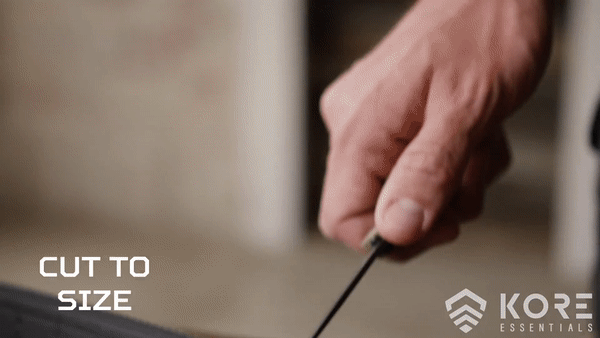 Gif showing how to cut and assemble a Kore Essentials 1.5" edc gun belt.