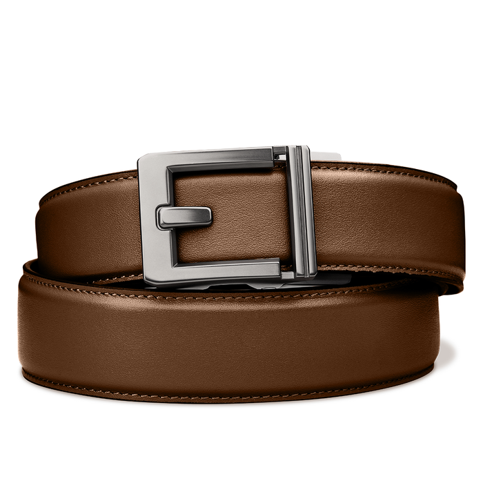Kore Essentials Brown Full Grain Leather Gun Belt with an X3 Buckle