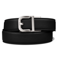 Kore Essentials Black Full Grain Leather Ratcheting Belt with a Nickel Element Buckle