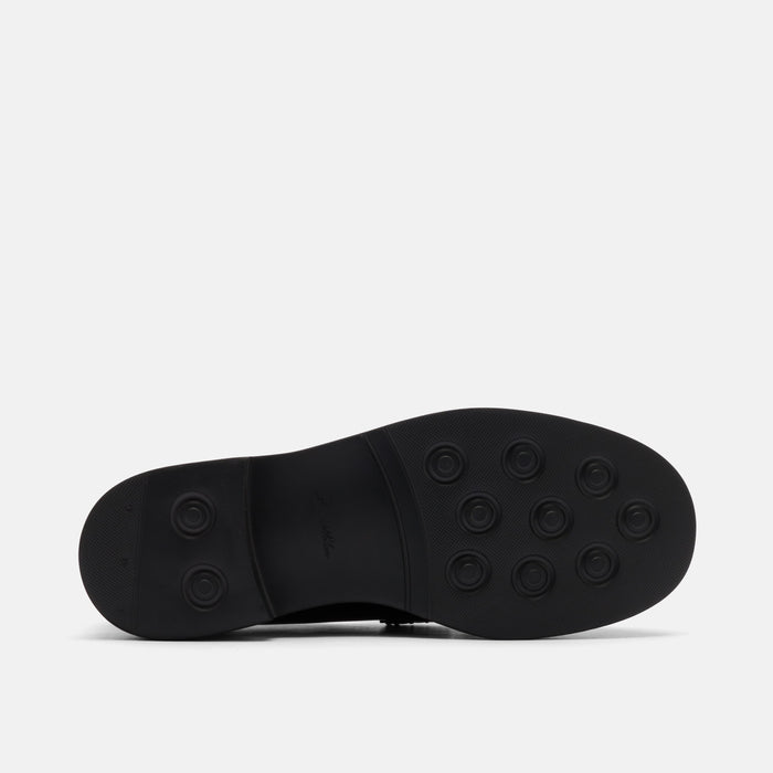 Ella Black Pleated Leather Tassel Loafer