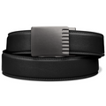 Kore Essentials Black Full Grain Leather Ratcheting Belt with a Gunmetal Encore Buckle
