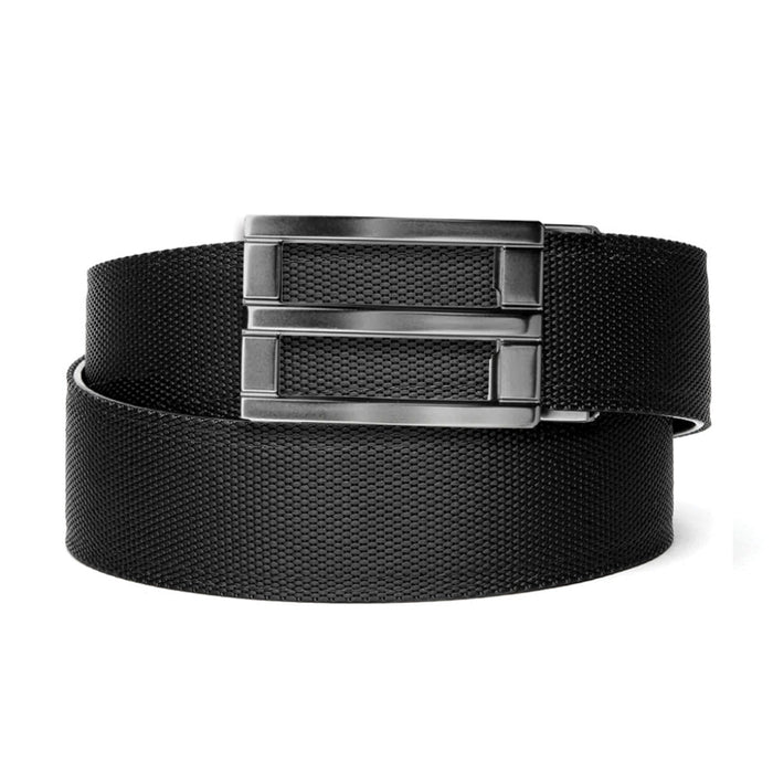 Kore Essentials Classic Black Nylon Web Ratcheting Belt with an Excel buckle