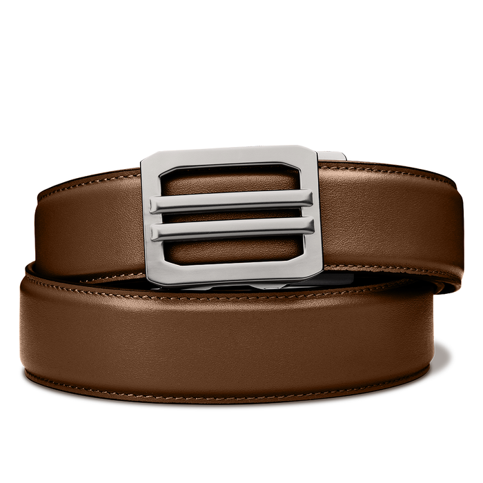 Kore Essentials Brown Full Grain Leather Gun Belt with an X1 Buckle