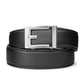 Kore Essentials Black Leather Ratcheting Belt 1.37" with an Express Nickel Buckle