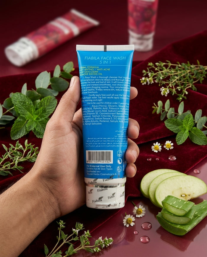 Fiabila 5 in 1 Face Wash 100ml – Herbal Anti Acne & Deep Cleanser