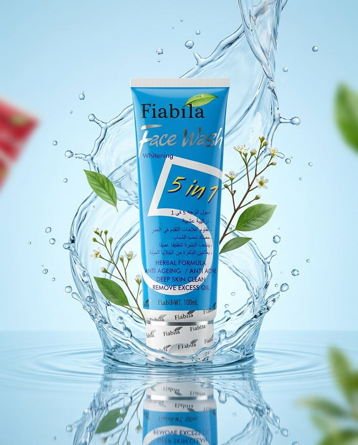 Fiabila 5 in 1 Face Wash 100ml – Herbal Anti Acne & Deep Cleanser