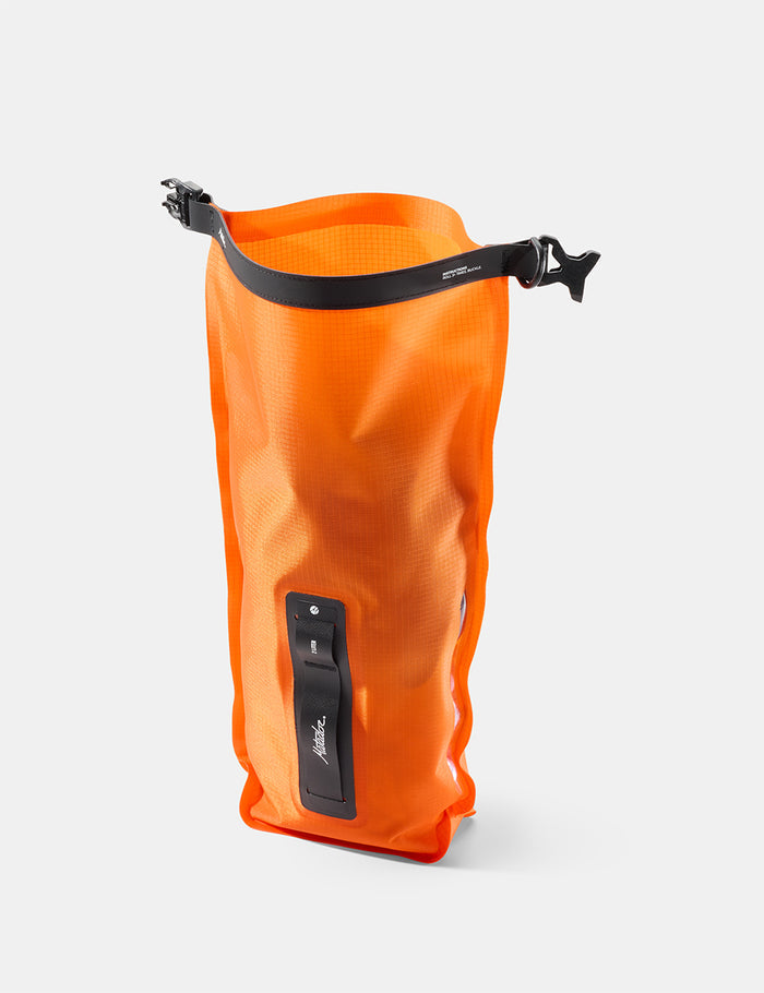 Orange dry bag  on a white background