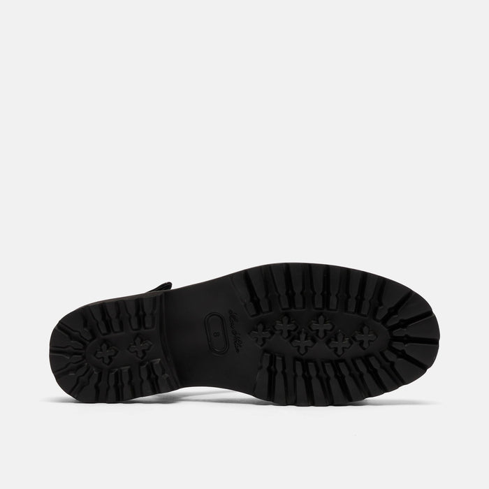 Frankie Black Crocskin Leather Mary Jane Slingbacks