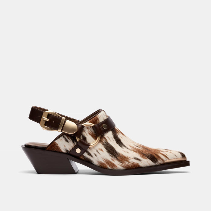 Frontier Dark Horse Pony Hair Western Slingbacks