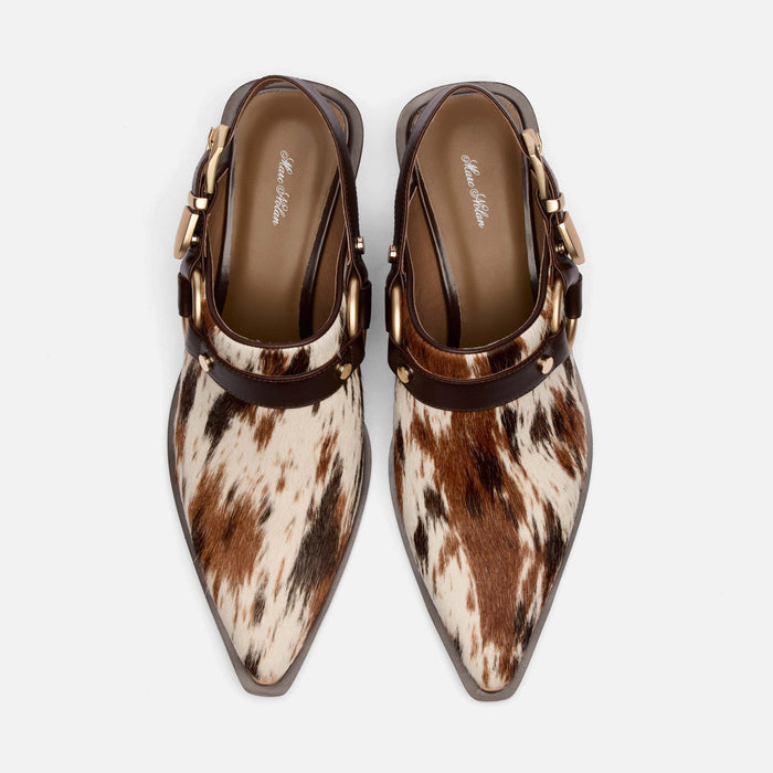 Frontier Dark Horse Pony Hair Western Slingbacks