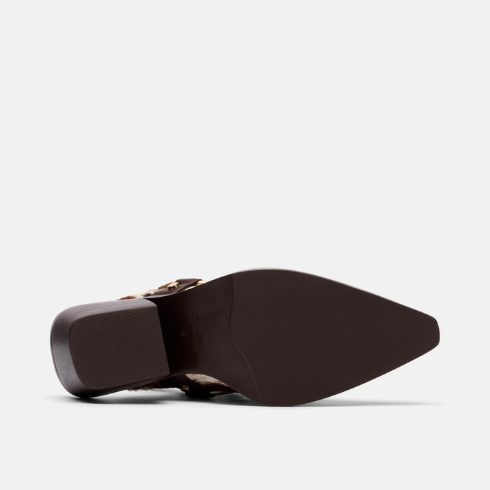 Frontier Dark Horse Pony Hair Western Slingbacks