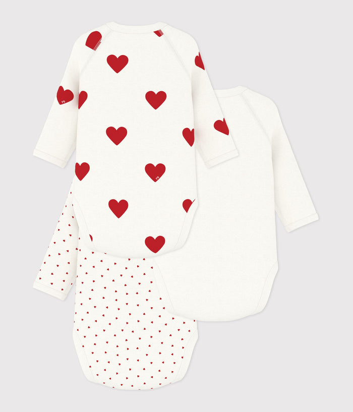 FW26 - A00AZ 00 WHITE RED BABY BODYSUITS FALL WINTER 2026 HEARTS NEWBORN PERMANENTS