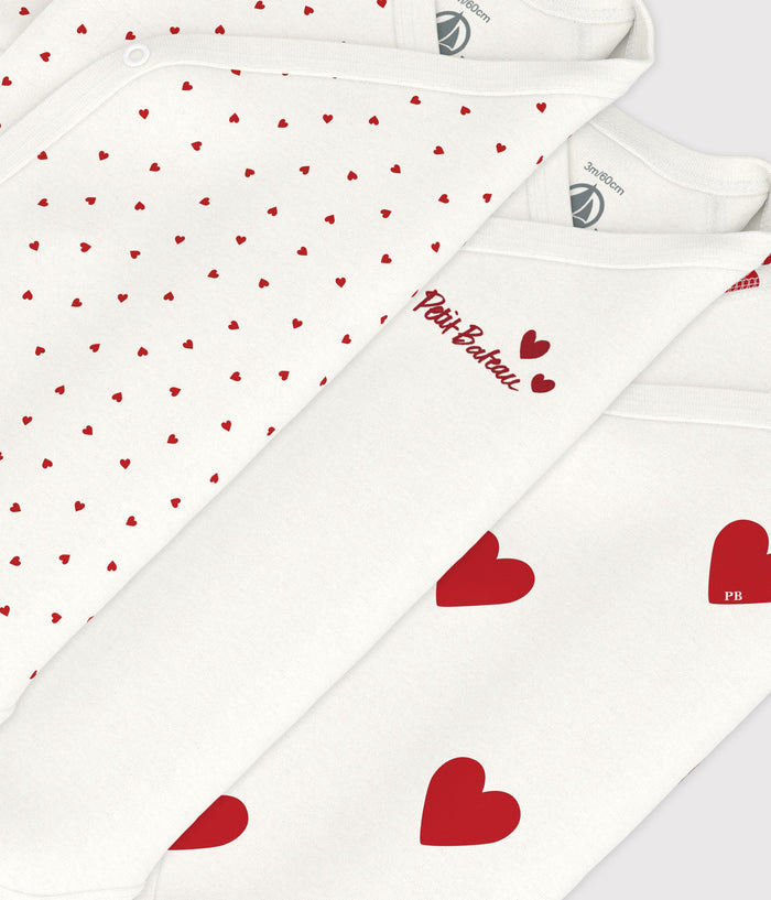 FW26 - A00AZ 00 WHITE RED BABY BODYSUITS FALL WINTER 2026 HEARTS NEWBORN PERMANENTS