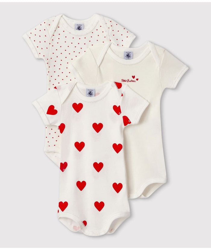 FW26 - A00BB 00 WHITE RED BABY BODYSUITS HEARTS NEWBORN PERMANENTS SPRING SUMMER 2026