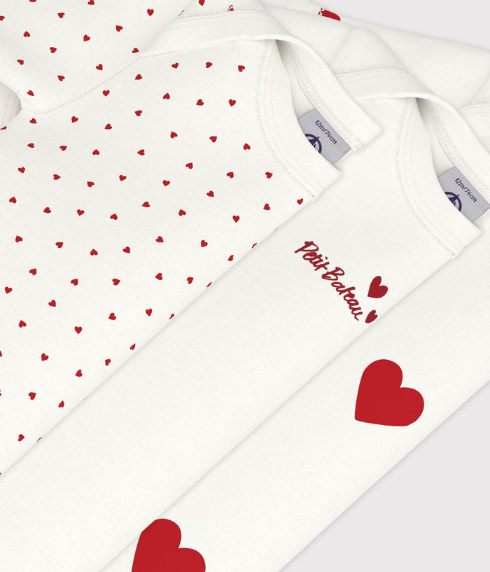 FW26 - A00BB 00 WHITE RED BABY BODYSUITS HEARTS NEWBORN PERMANENTS SPRING SUMMER 2026