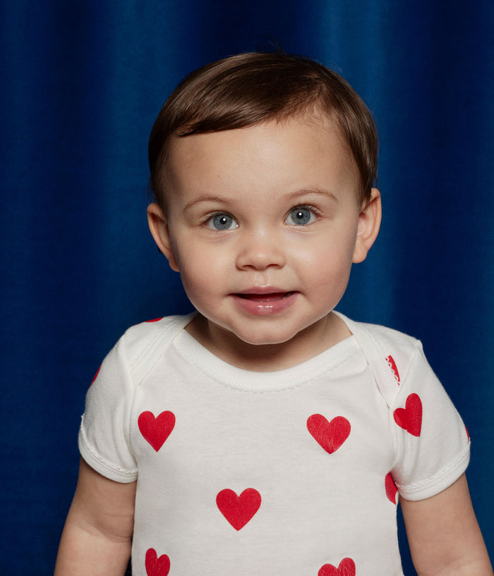 FW26 - A00BB 00 WHITE RED BABY BODYSUITS HEARTS NEWBORN PERMANENTS SPRING SUMMER 2026