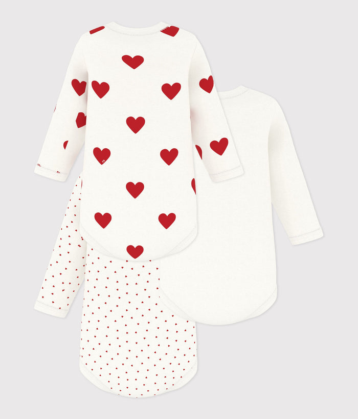FW26 - A00BC 00 WHITE RED BABY BODYSUITS FALL WINTER 2026 HEARTS NEWBORN PERMANENTS