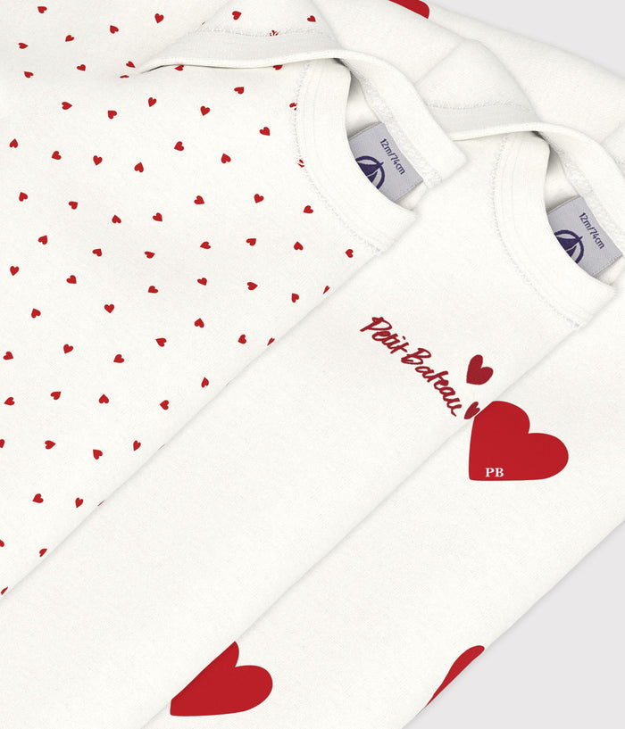 FW26 - A00BC 00 WHITE RED BABY BODYSUITS FALL WINTER 2026 HEARTS NEWBORN PERMANENTS