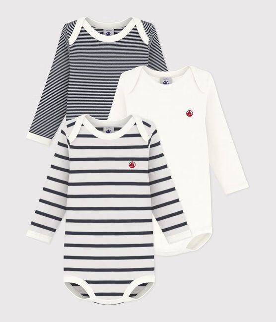 FW26 - A01TB 00 WHITE NAVY BABY BODYSUITS NEWBORN PERMANENTS SAILOR SPRING SUMMER 2026 STRIPES