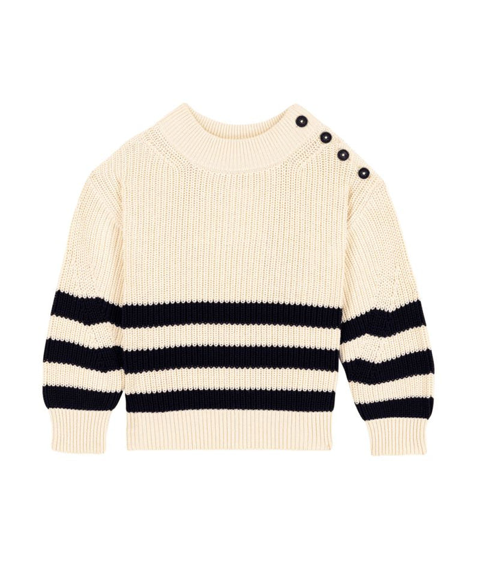 FW26 - A0AVS 01 CREAM NAVY FALL WINTER 2026 GIRL OUTERWEAR STRIPES TOPS