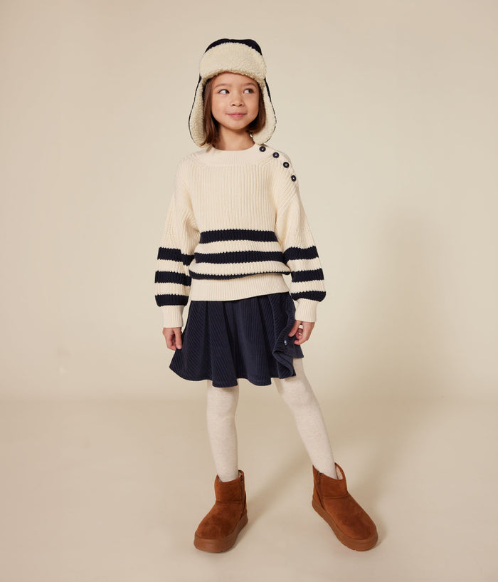 FW26 - A0AVS 01 CREAM NAVY FALL WINTER 2026 GIRL OUTERWEAR STRIPES TOPS