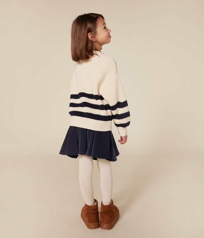 FW26 - A0AVS 01 CREAM NAVY FALL WINTER 2026 GIRL OUTERWEAR STRIPES TOPS