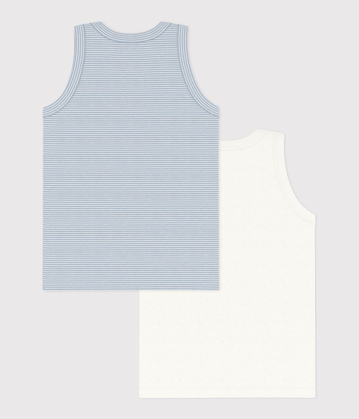 FW26 - A0BN0 00 WHITE BLUE BOY FALL WINTER 2026 STRIPES TOPS UNDERWEAR