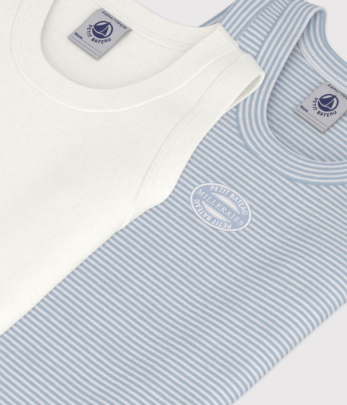 FW26 - A0BN0 00 WHITE BLUE BOY FALL WINTER 2026 STRIPES TOPS UNDERWEAR