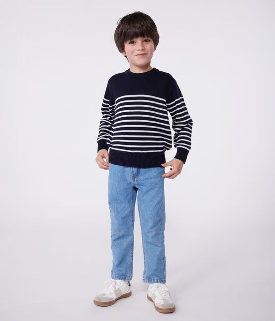 FW26 - A0CJ1 01 NAVY WHITE BOY FALL WINTER 2026 SAILOR STRIPES TOPS