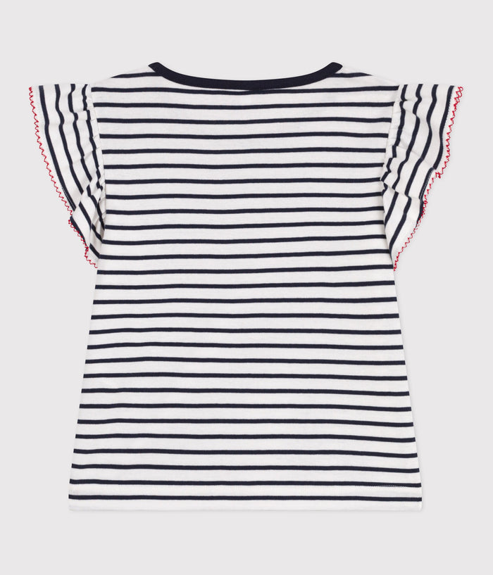 FW26 - A0D35 01 WHITE NAVY FALL WINTER 2026 GIRL STRIPES TOPS