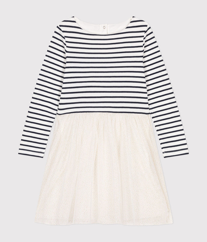 FW26 - A0D5D 01 WHITE NAVY DRESSES FALL WINTER 2024 GIRL STRIPES