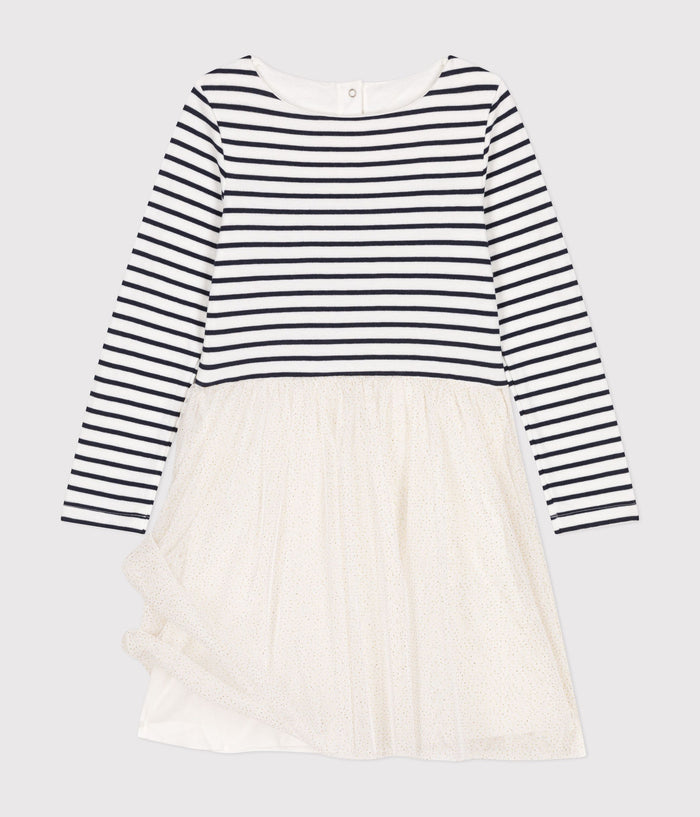 FW26 - A0D5D 01 WHITE NAVY DRESSES FALL WINTER 2024 GIRL STRIPES