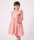 FW26 - A0F4C 01 WHITE CORAL DRESSES FALL WINTER 2026 GIRL NEW ARRIVAL STRIPES