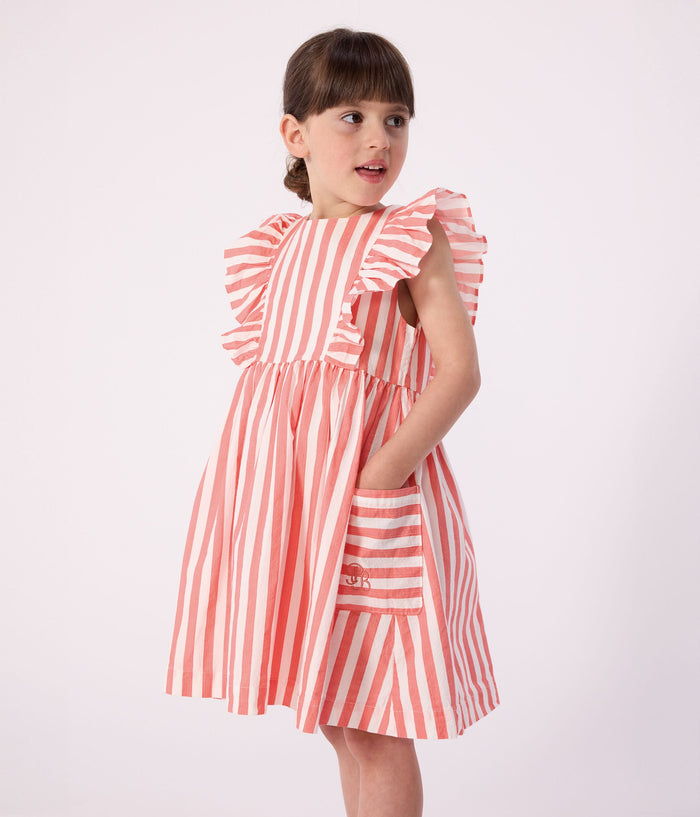 FW26 - A0F4C 01 WHITE CORAL DRESSES FALL WINTER 2026 GIRL NEW ARRIVAL STRIPES