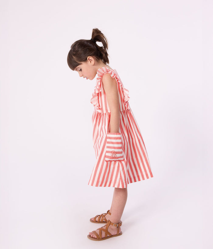 FW26 - A0F4C 01 WHITE CORAL DRESSES FALL WINTER 2026 GIRL NEW ARRIVAL STRIPES