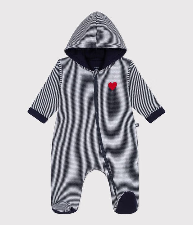 FW26 - A0FBJ 01 NAVY WHITE BABY FALL WINTER 2026 HEARTS NEWBORN OUTERWEAR STRIPES