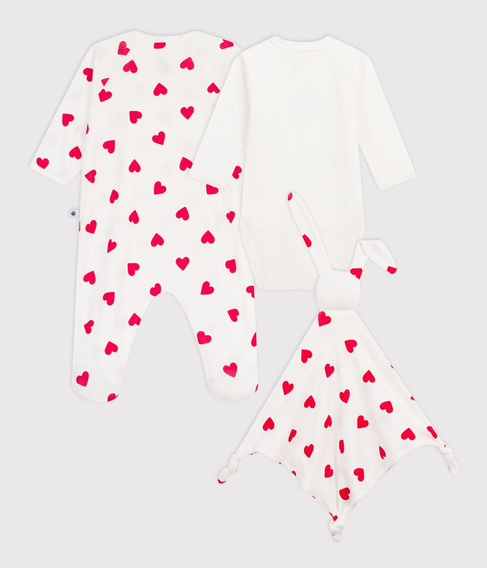 FW26 - A0FF9 00 WHITE RED ACCESSORIES BABY BODYSUITS FALL WINTER 2026 GIFT HEARTS NEW ARRIVAL SETS