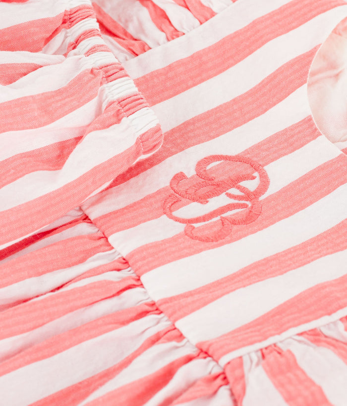 FW26 - A0FFZ 01 WHITE CORAL BABY DRESSES FALL WINTER 2026 NEW ARRIVAL STRIPES