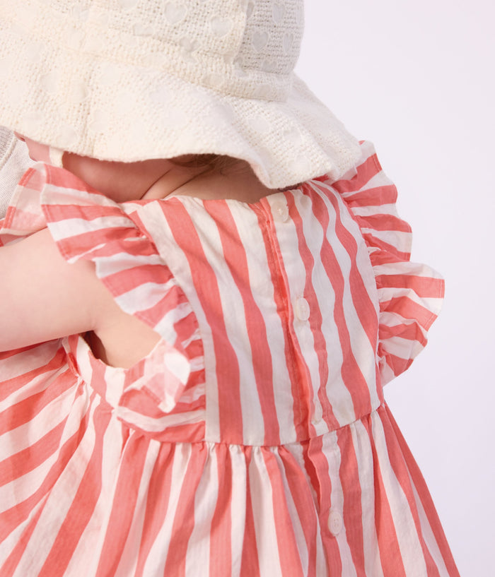 FW26 - A0FFZ 01 WHITE CORAL BABY DRESSES FALL WINTER 2026 NEW ARRIVAL STRIPES