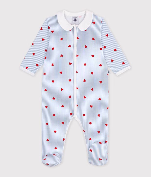 FW26 - A0G9U 01 WHITE BLUE BABY FALL WINTER 2026 HEARTS NEWBORN STRIPES