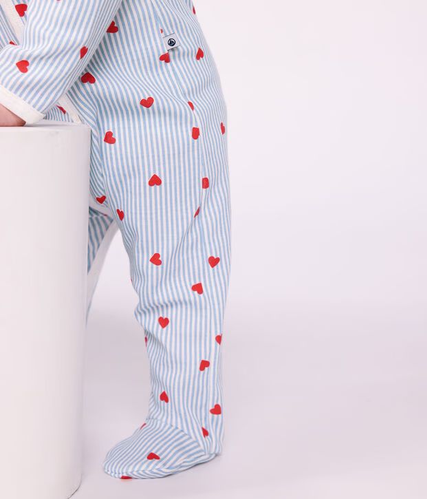FW26 - A0G9U 01 WHITE BLUE BABY FALL WINTER 2026 HEARTS NEWBORN STRIPES