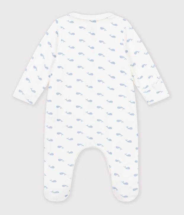 FW26 - A0GAB 01 WHITE BLUE BABY FALL WINTER 2026 FOOTIES ROMPERS NEWBORN SAILOR