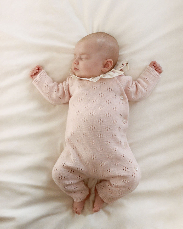 FW26 - A0GCQ 01 PINK BABY FALL WINTER 2026 FLORAL FOOTIES ROMPERS GIFT NEW ARRIVAL