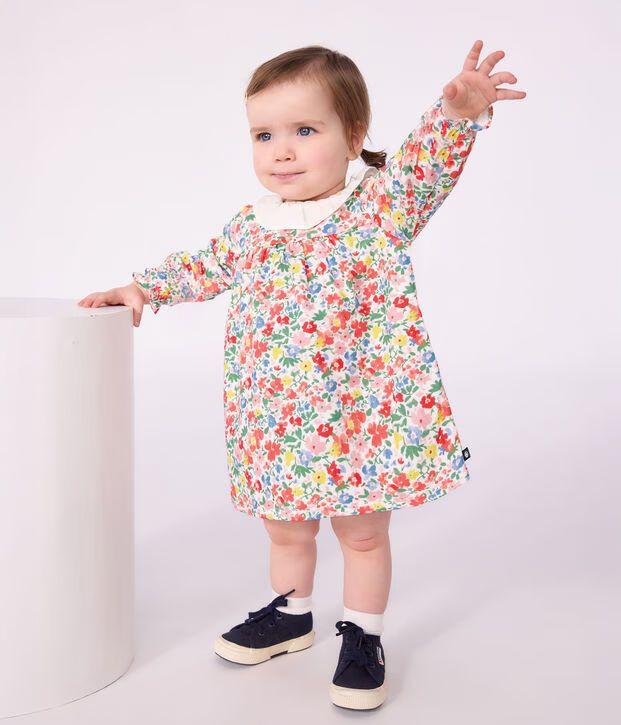 FW26 - A0GE4 01 WHITE MULTI BABY DRESSES FALL WINTER 2026 FLORAL NEW ARRIVAL