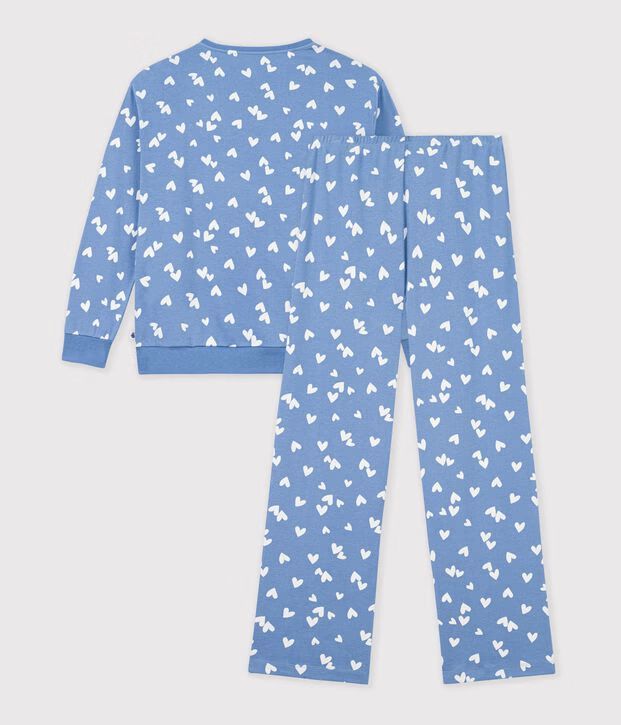 FW26 - A0GG4 01 BLUE WHITE FALL WINTER 2026 HEARTS PAJAMAS WOMEN