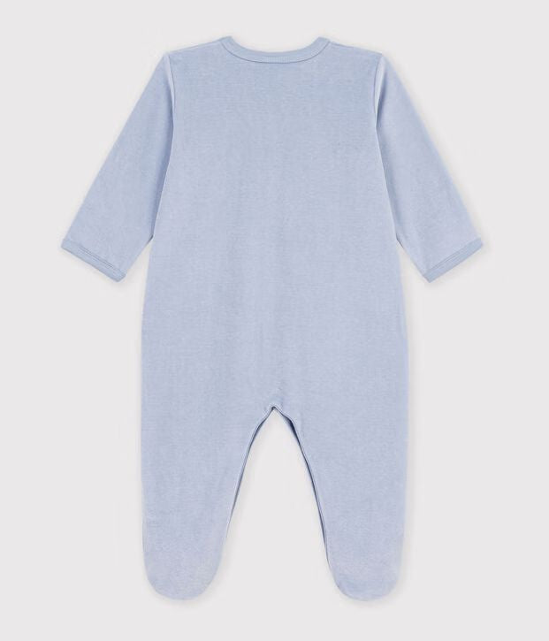 FW26 - A0GJ7 03 BLUE BABY FALL WINTER 2026 FOOTIES ROMPERS HEARTS NEWBORN